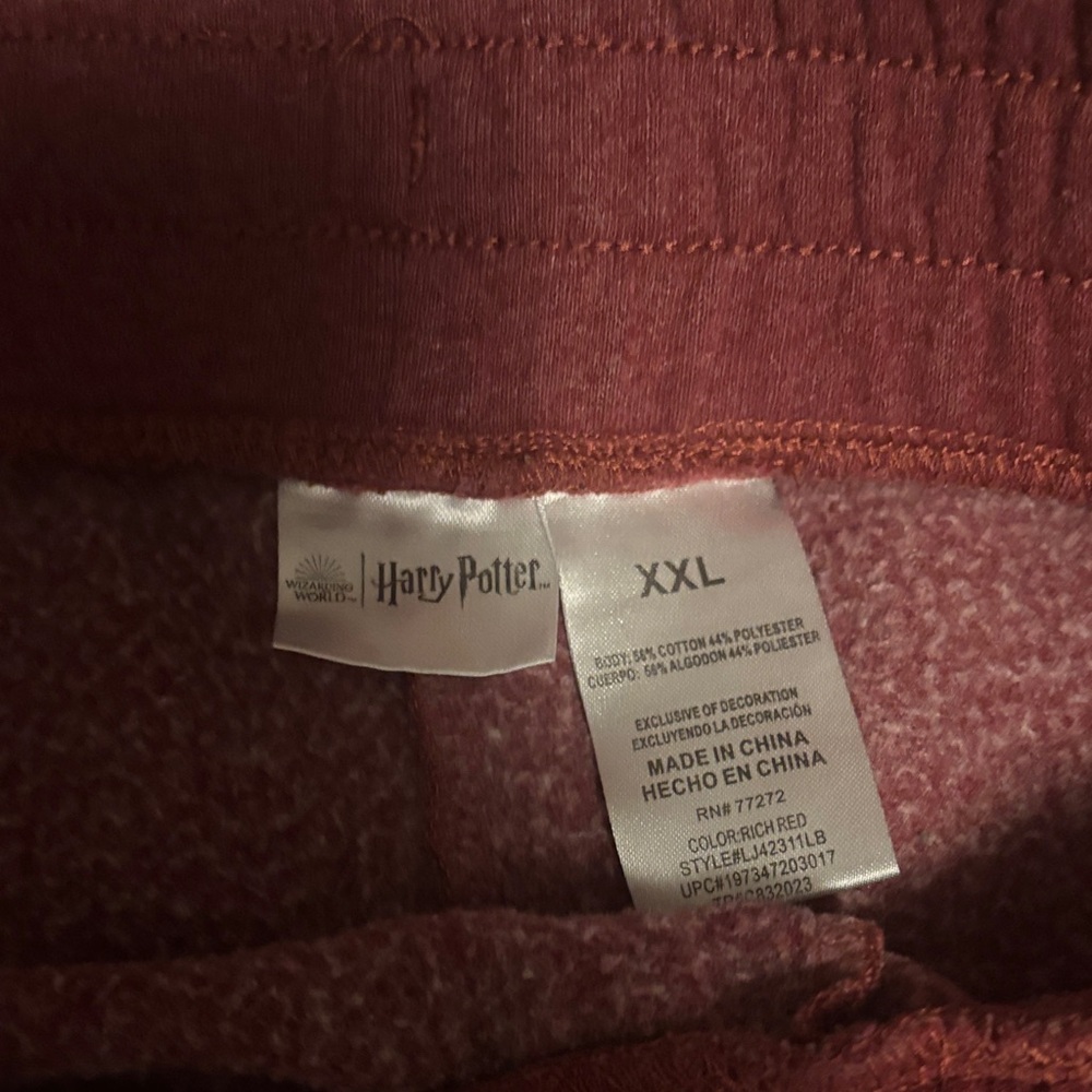 Warner Bros. Burgundy Joggers with Gold Hogwarts Design - Picture 2 of 4